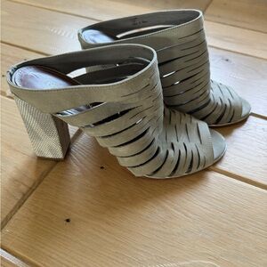 Donald J. Pliner Grey Cutout Block Heels